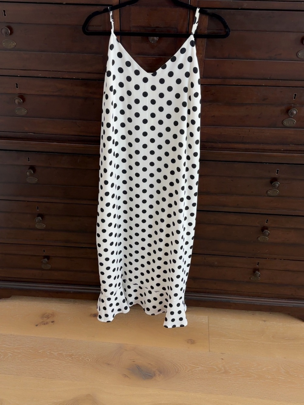 Sugarlips Black Polka Dot White Maxi Slip Dress